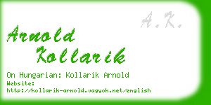 arnold kollarik business card